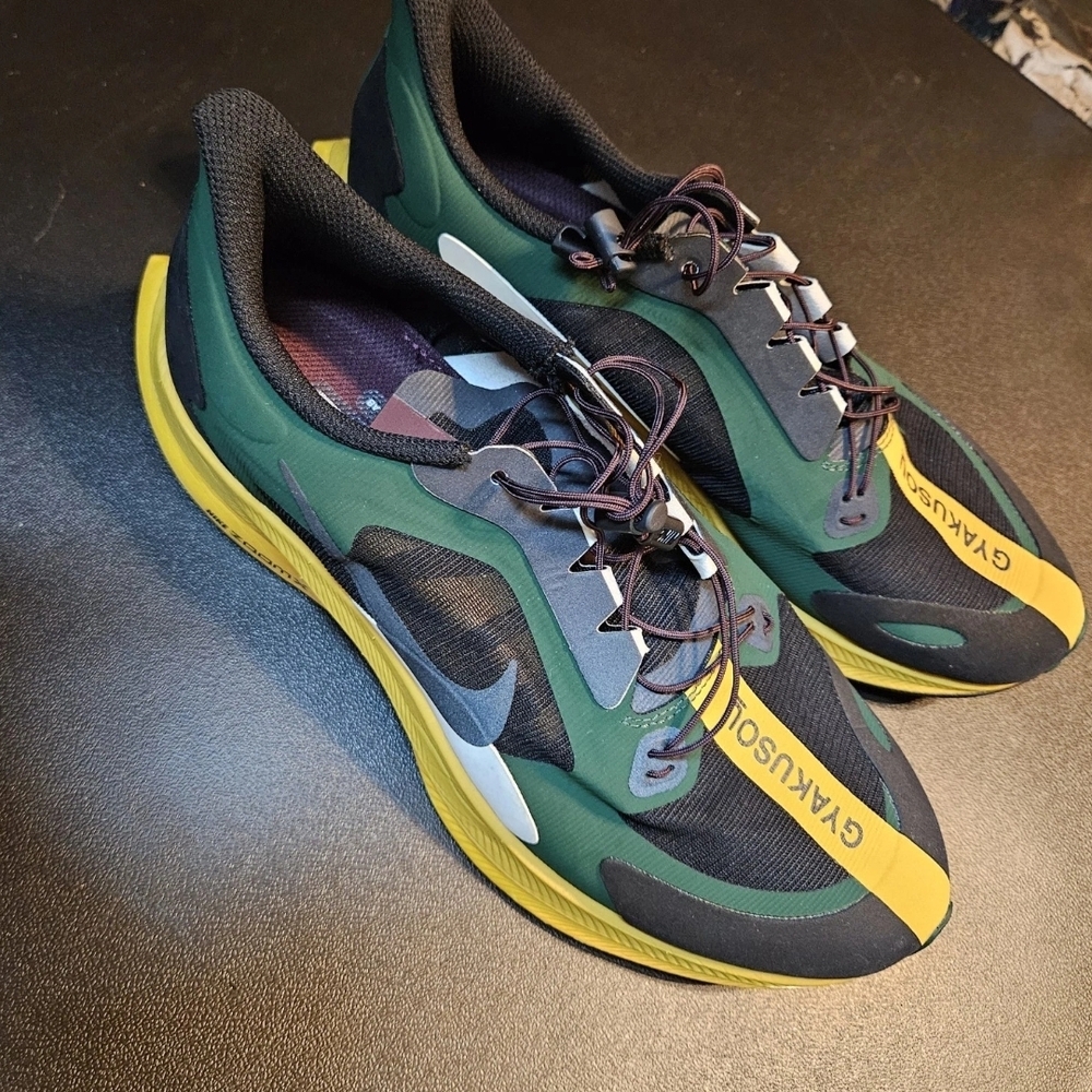 Nike Zoom Pegasus 35 Turbo Gyakusou US 7 Mens Fir Green, Black, Gold Dart - Picture 2 of 7